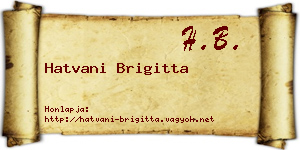 Hatvani Brigitta névjegykártya